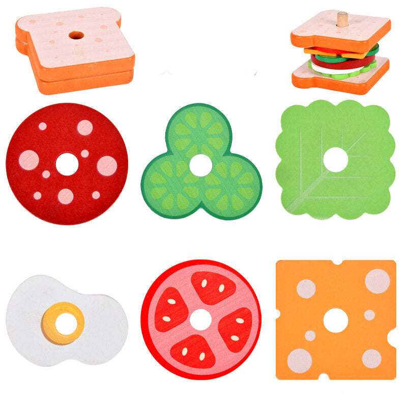 Sandwich de jucarie din lemn, multicolor, Lean 20530