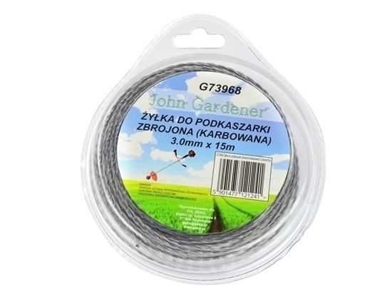 Picture of Coarda taiere pentru masini de tuns iarba, ondulata, din plastic otelit, 3mm x 15m