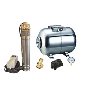 Picture of Kit complet sistem hidrofor, pompa submersibila Omnigena SKM 200/50, rezervor de 50 litri din inox, presostat, racord 5 cai, manometru, OM0062/50I