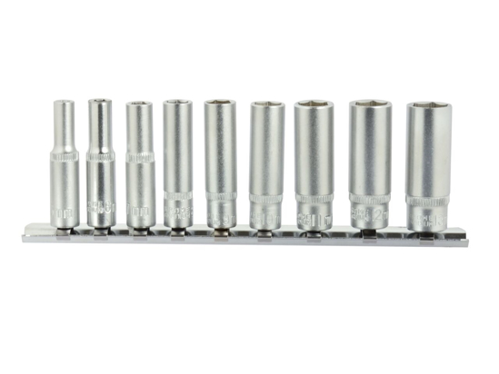 Picture of Set chei tubulare 1/4"  9 piese CRV, 5-13mm, suport metalic, GEKO G13540