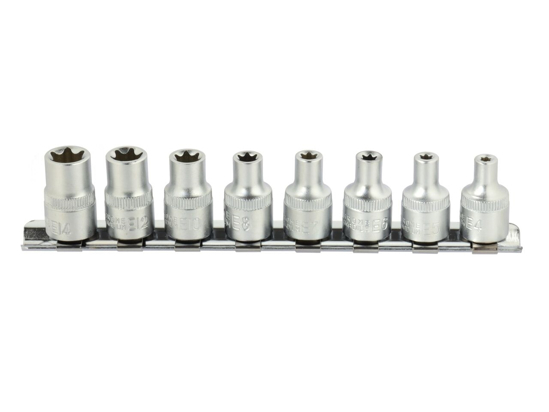 Picture of Set chei tubulare 3/8"  8 piese CRV 4-14mm suport metalic, GEKO G13530