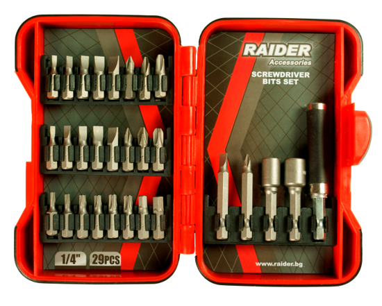 Picture of Set biti si adaptoare pentru surubelnita 29 piese, Raider 157792