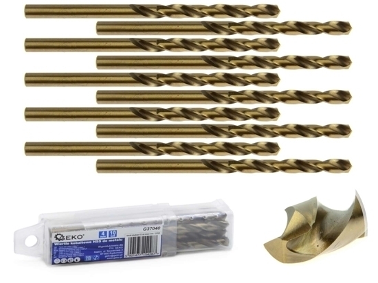 Picture of Set burghie cu cobalt HSS pentru metal 4mm 10 piese, GEKO G37040