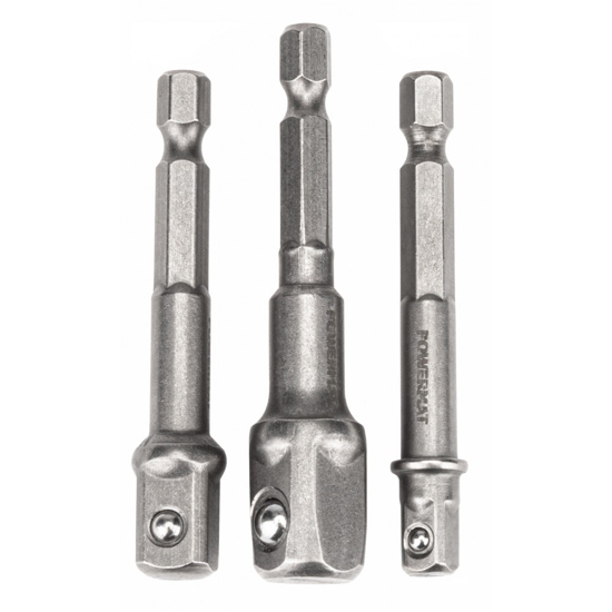 Picture of Set 3 adaptoare 1/4", 3/8", 1/2" HEX, Powermat PM-ZADB-3T