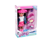 Picture of Set papusa bruneta Honey Pretty Doll cu accesorii, pieptene, perie, agrafe, 5 piese, MalPlay 105984