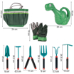 Picture of Set de gradina cu 9 accesorii gradinarit, foarfeca, sapa, grebla, manusi, cultivator, geanta pentru depozitare, 9 elemente, MalPlay 109837