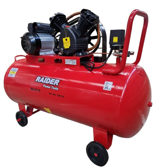 Picture of Compresor de aer pe curea RD-AC19, 2 pistoane, 200 l, 2.2 kW, 250 l / min, Raider 120119