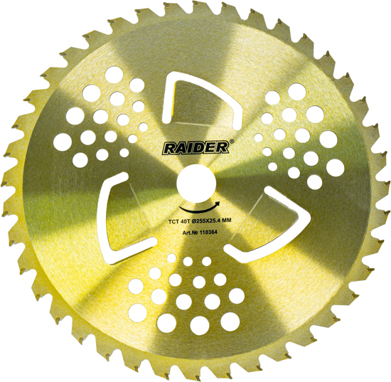 Picture of Lama motocoasa pentru iarba 40T si buruieni 3T, 255 x 25.4 mm, Raider Garden Tools 110364