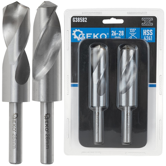 Picture of Set burghie pentru metal HSS, 28 mm, 2 elemente, Geko G38582