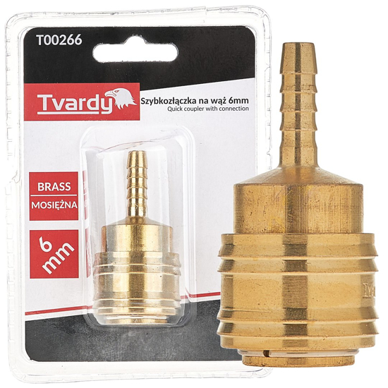 Picture of Adaptor rapid din alama tip mama, 6 mm, Tvardy T00266